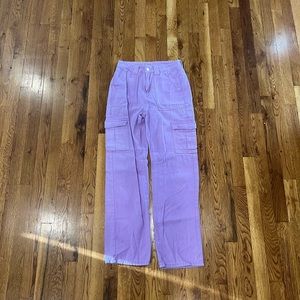 Purple cargo pants. Size XS. Gently worn.